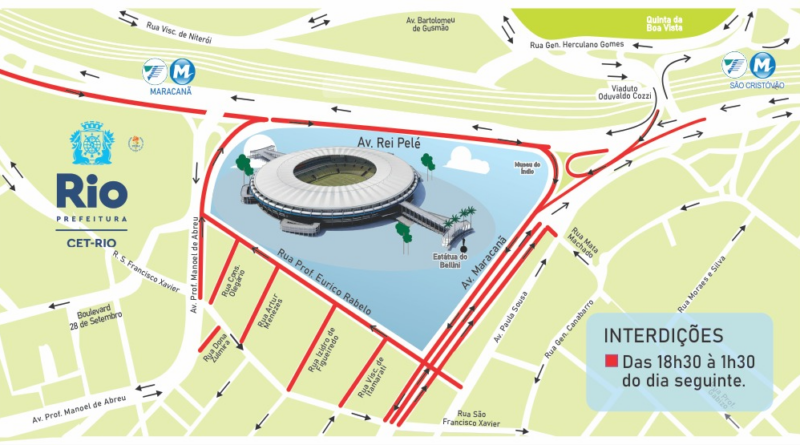 CET-Rio monta esquema de trânsito para jogo da Libertadores, no Maracanã, nesta quarta-feira