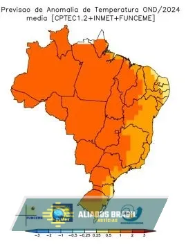 Primavera tem previsão de chuva abaixo e temperatura acima das médias históricas