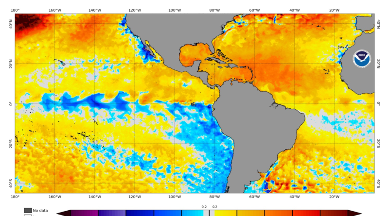 Pacífico registra anomalias de La Niña pela primeira vez em 2024