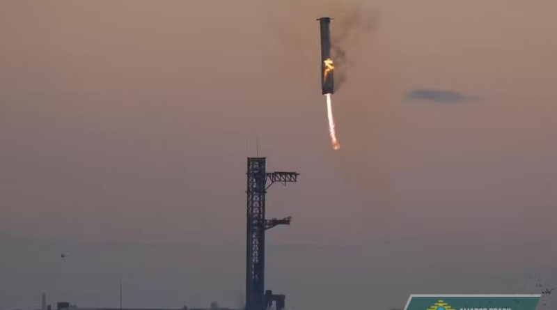 SpaceX faz manobra inédita de retorno com propulsor de foguete Starship; assista