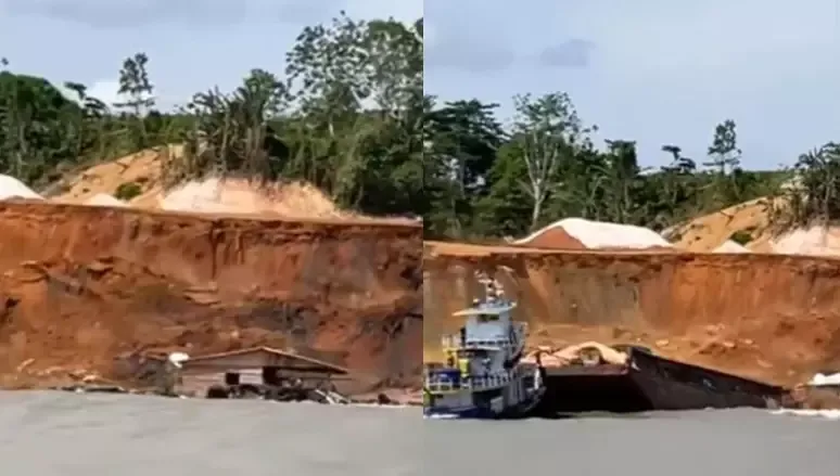 Porto da Terra Preta desaba no interior do Amazonas; famílias afirmam que há desaparecidos